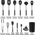 Amazon Hot Sell Silicone Kitchen Utensil Set with Stainless Steel Handle Silicone Cooking tool sets